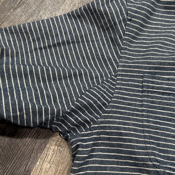 Duluth Trading Co Free Swingin Flannel Shirt Men's‎ XL Relaxed Fit Striped Blue - Picture 7 of 12